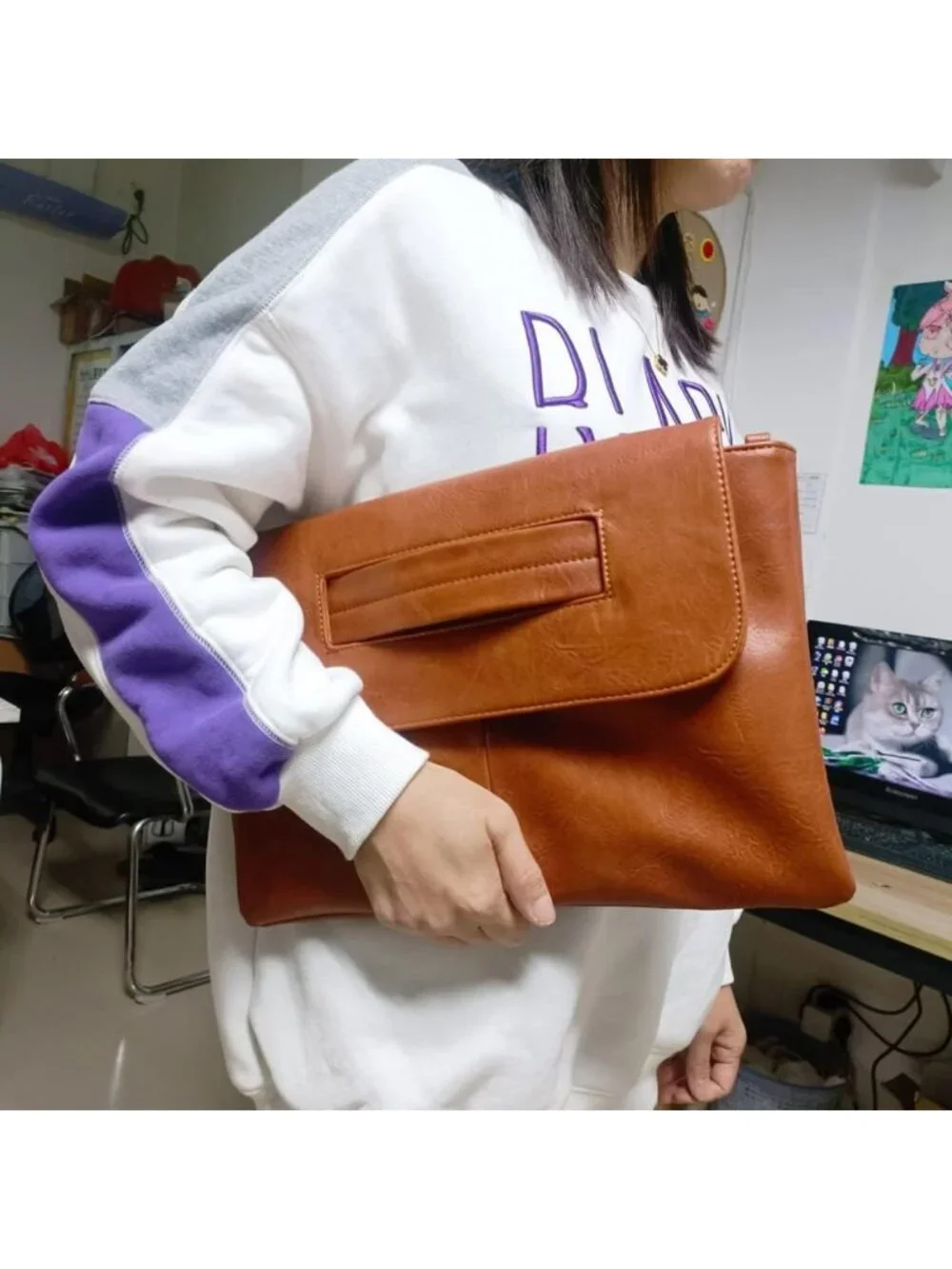 Stylish PU Leather Women's Clutch & Messenger Bag - Large Capacity Handbag